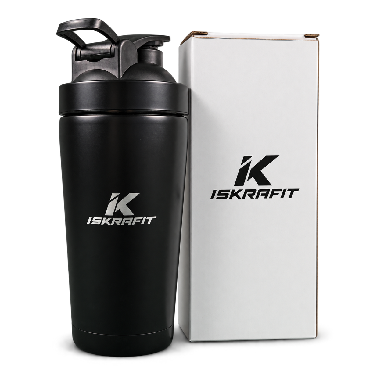 Shaker térmico negro ISKRAFIT de 750 ml con caja de producto