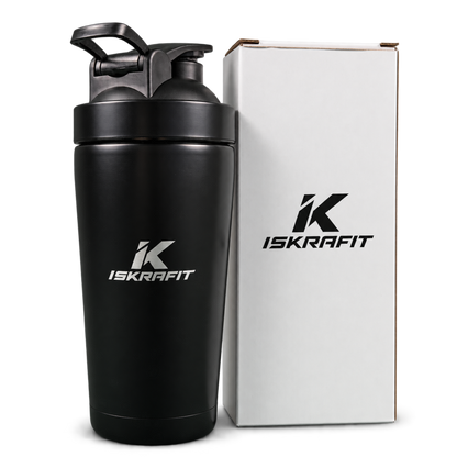 Shaker térmico negro ISKRAFIT de 750 ml con caja de producto