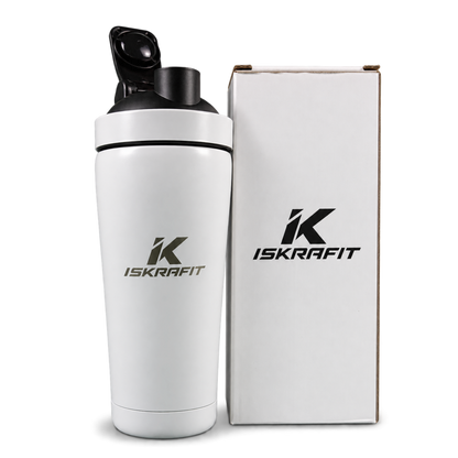 Shaker térmico blanco ISKRAFIT de 750 ml con caja de producto