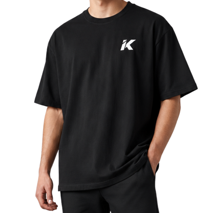 Camiseta oversize negra ISKRAFIT Logo Edition vista frontal